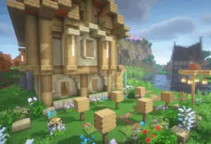 幻想中世纪建筑养蜂人农场-投影工坊