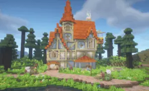 幻想中世纪建筑小黄鸭公寓-投影工坊