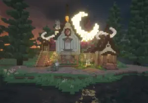 幻想中世纪建筑月之屋-投影工坊