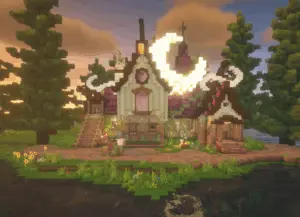 幻想中世纪建筑月之屋-投影工坊