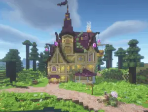 幻想中世纪建筑小黄鸭公寓的第二种配色-投影工坊