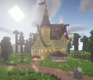 幻想中世纪建筑小黄鸭公寓的第二种配色-投影工坊